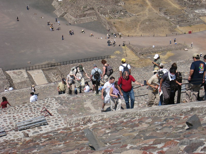 Mexico Pyramids - Mexico City 2009 0395.jpg - A trip to the Teotihuacan area of Mexico to visit the pyramids. A vast complex and a great climb to the top. This was followed by lunch in a cave, then a visit to the historical center of Mexico City. March 2009.